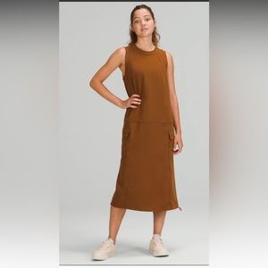 Lululemon athletica PocketedDrop Waist Midi Dress Copper Brown size 0